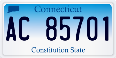 CT license plate AC85701
