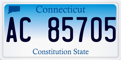 CT license plate AC85705
