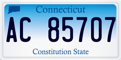 CT license plate AC85707