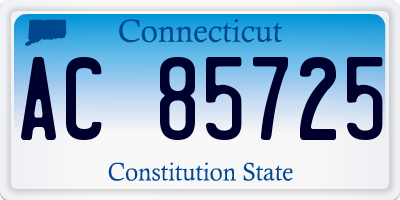 CT license plate AC85725