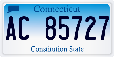 CT license plate AC85727