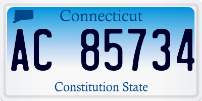 CT license plate AC85734