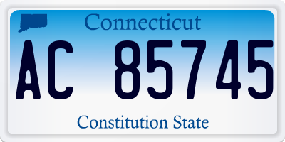 CT license plate AC85745
