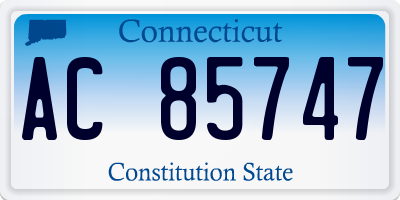 CT license plate AC85747