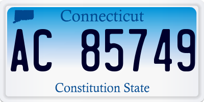 CT license plate AC85749