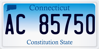 CT license plate AC85750