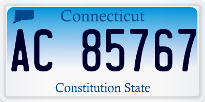 CT license plate AC85767