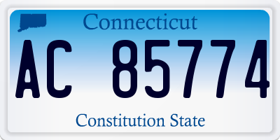 CT license plate AC85774