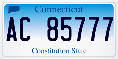 CT license plate AC85777