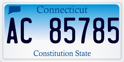 CT license plate AC85785