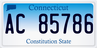 CT license plate AC85786