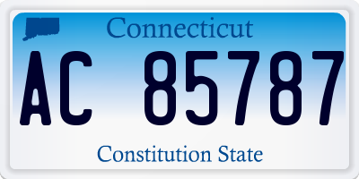 CT license plate AC85787