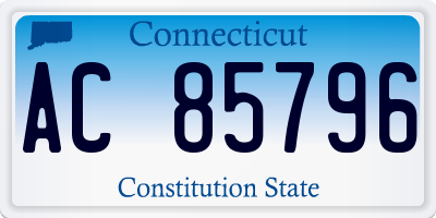 CT license plate AC85796
