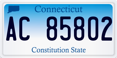 CT license plate AC85802