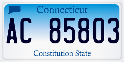 CT license plate AC85803