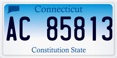 CT license plate AC85813