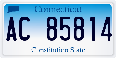 CT license plate AC85814