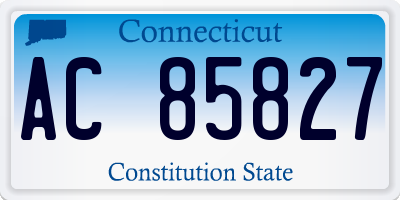 CT license plate AC85827