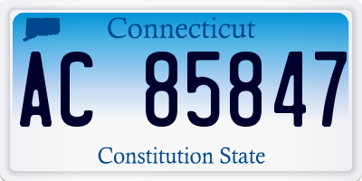 CT license plate AC85847