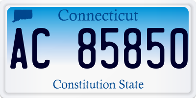 CT license plate AC85850