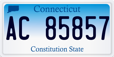 CT license plate AC85857