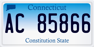 CT license plate AC85866