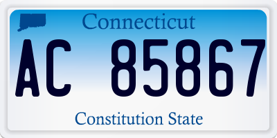 CT license plate AC85867