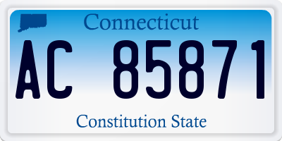 CT license plate AC85871