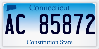 CT license plate AC85872