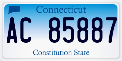CT license plate AC85887
