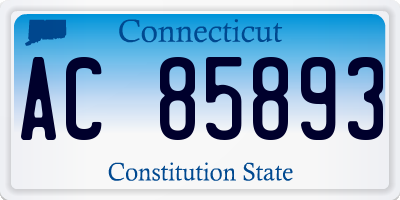 CT license plate AC85893