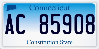 CT license plate AC85908