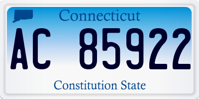 CT license plate AC85922