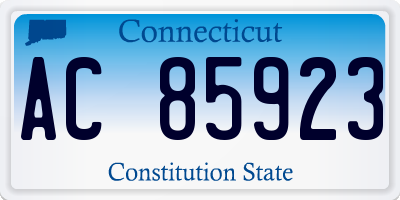 CT license plate AC85923