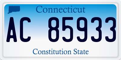 CT license plate AC85933