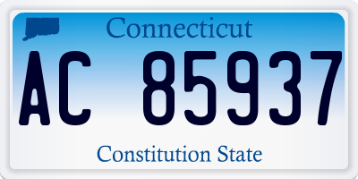 CT license plate AC85937
