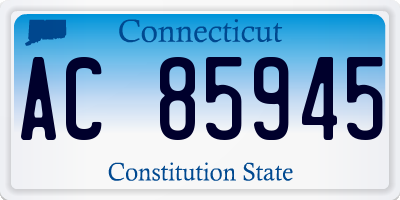 CT license plate AC85945