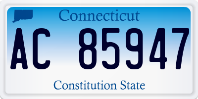CT license plate AC85947