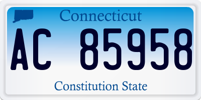 CT license plate AC85958