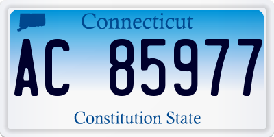 CT license plate AC85977