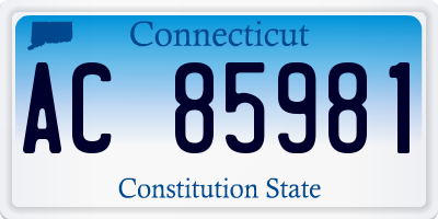 CT license plate AC85981