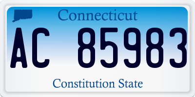 CT license plate AC85983
