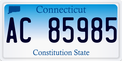 CT license plate AC85985
