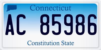 CT license plate AC85986