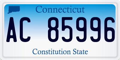 CT license plate AC85996