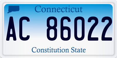 CT license plate AC86022