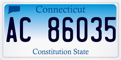 CT license plate AC86035