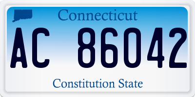 CT license plate AC86042