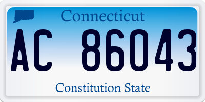 CT license plate AC86043