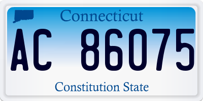 CT license plate AC86075